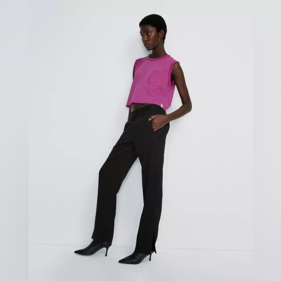 NWT Rag & Bone Cameron Crepe Dress Pant | Split Cuff Straight Leg | Sz 0 | Black - Picture 9 of 9